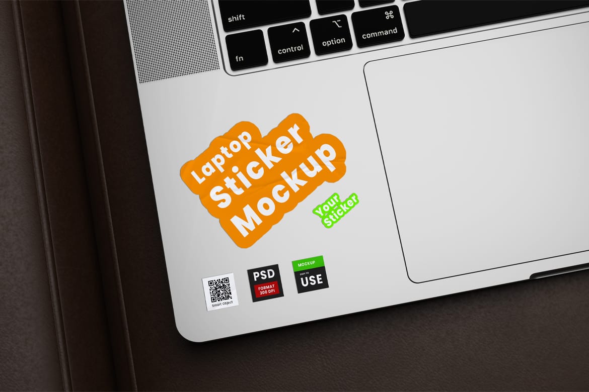 Laptop Sticker Mockup