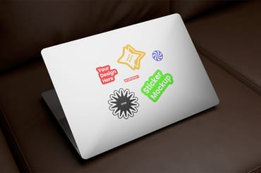 Laptop Sticker Mockup