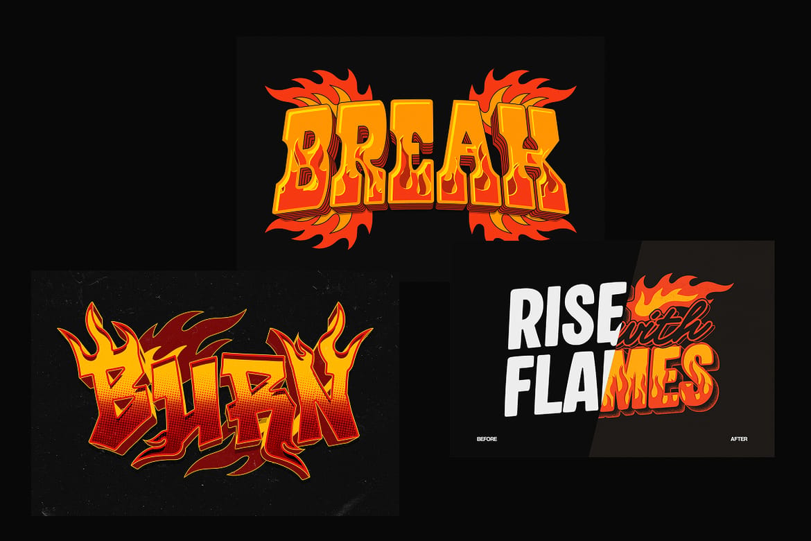 3D Fire Flame Text Effect