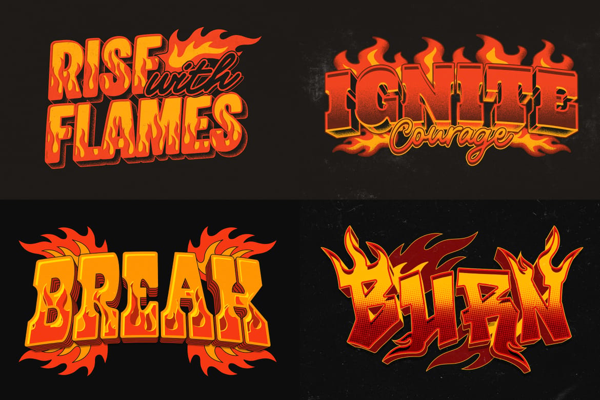 3D Fire Flame Text Effect