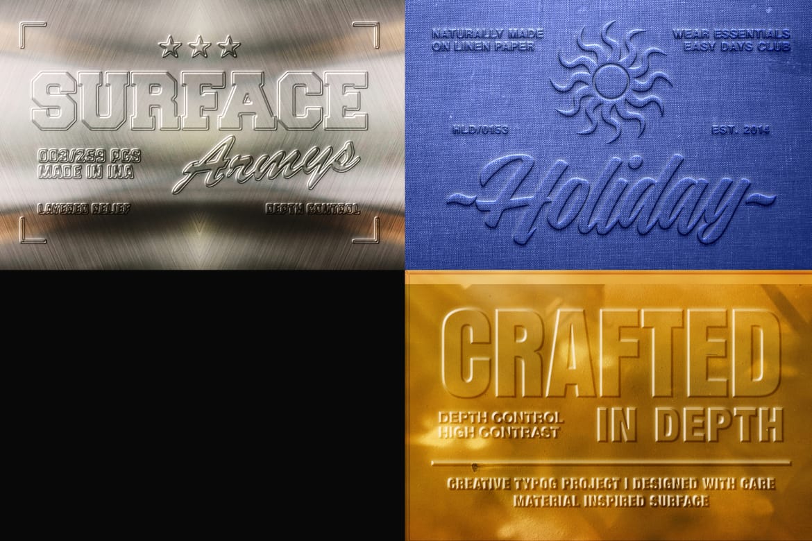 Embossed Depth Texture Text Effect