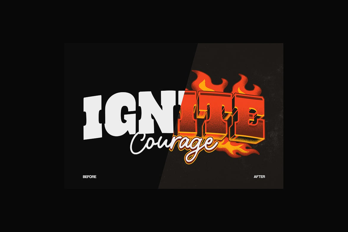 3D Fire Flame Text Effect