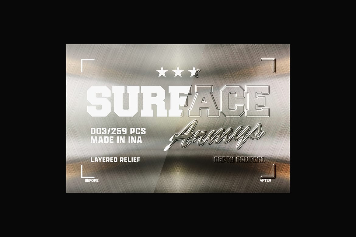 Embossed Depth Texture Text Effect