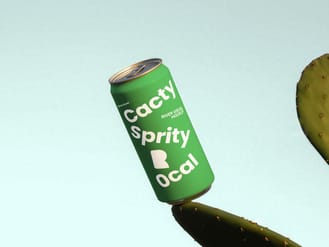 Free Soda Can Cactus Mockup
