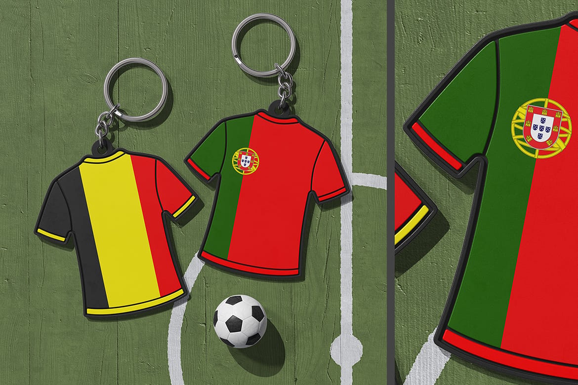 Football Jersey Keychain Mockup