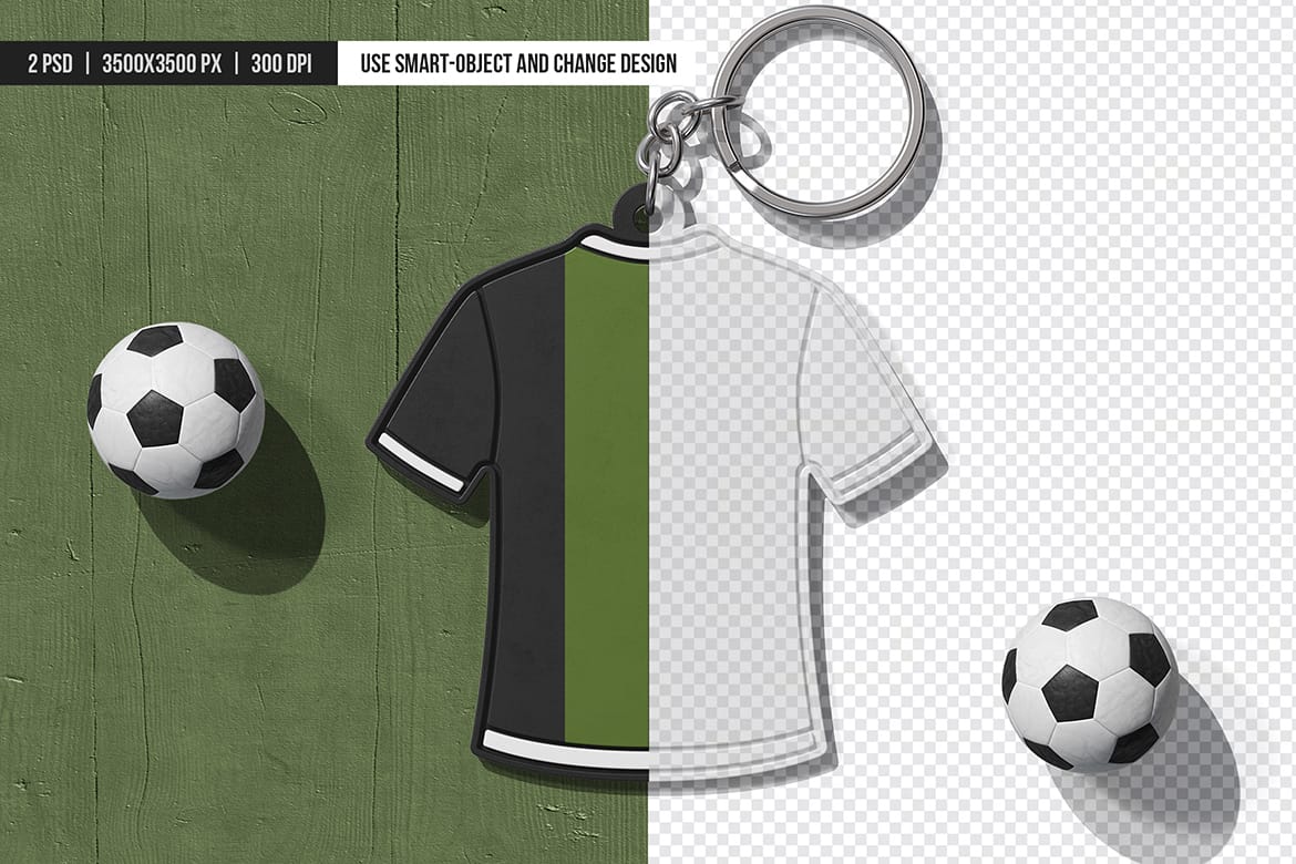 Football Jersey Keychain Mockup