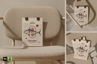 Menu Holder with Leather Clasps Mockup