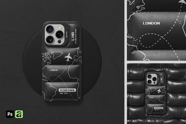Padded Leather Phone Case Mockup