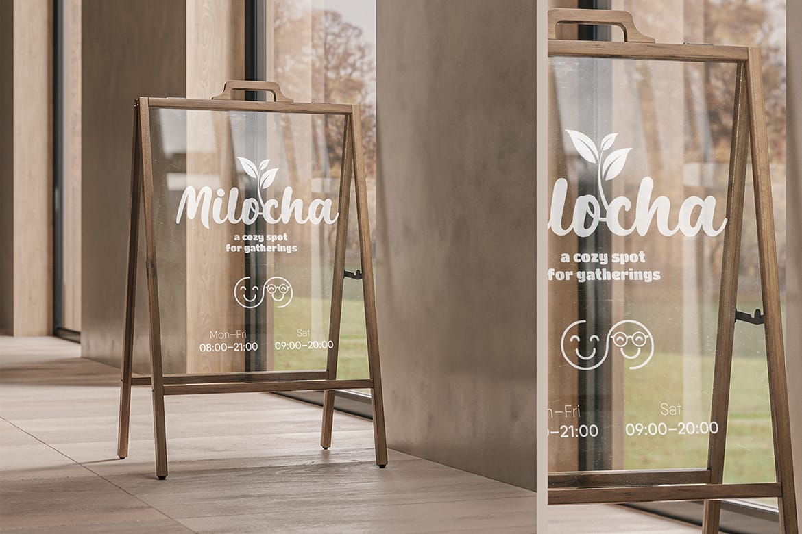 A-Frame Glass Sign Mockup