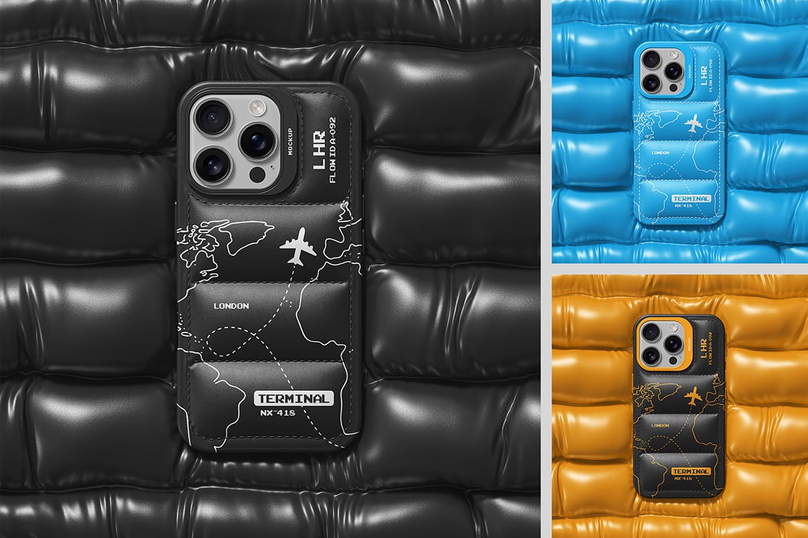 Padded Leather Phone Case Mockup
