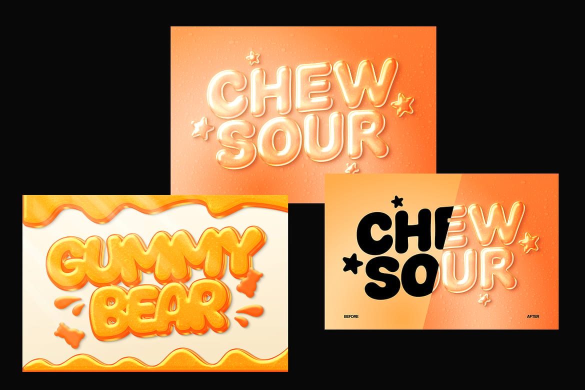 Jelly Gummy 3D Text Effects Pack
