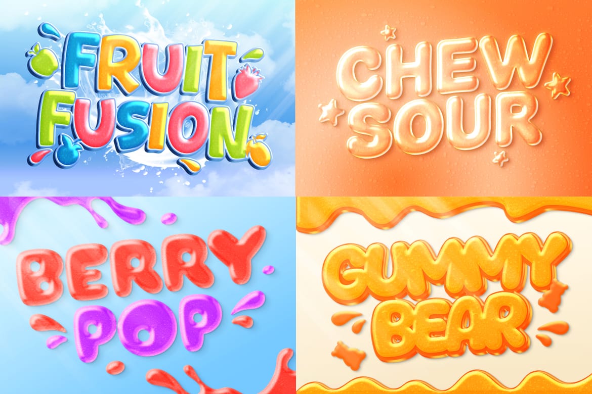 Jelly Gummy 3D Text Effects Pack