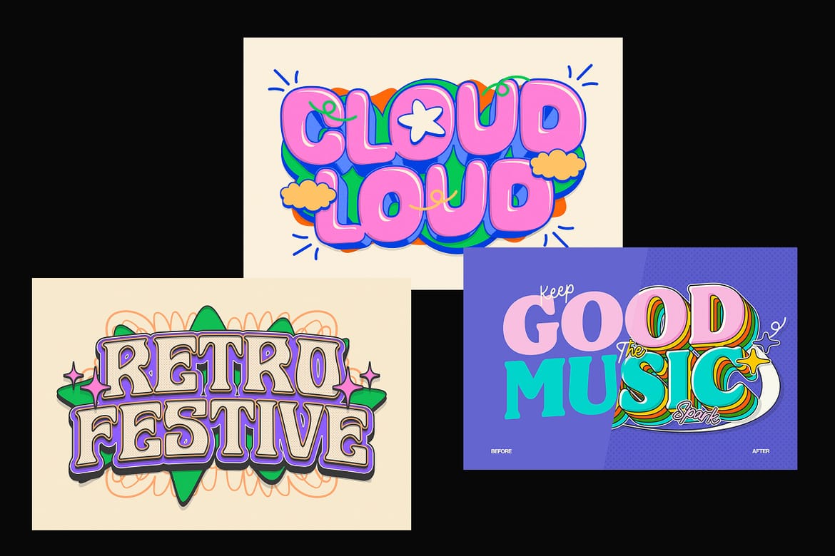 3D Groovy Pop Text Effect