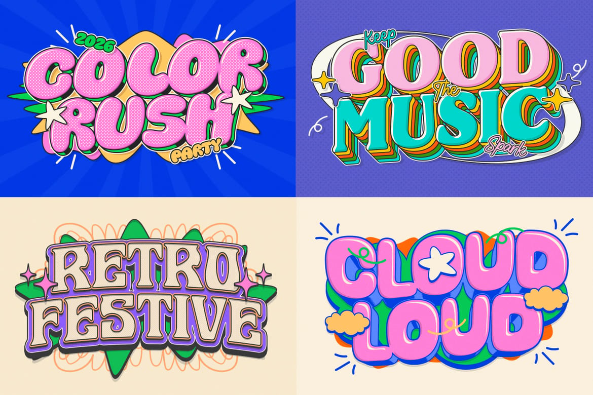 3D Groovy Pop Text Effect