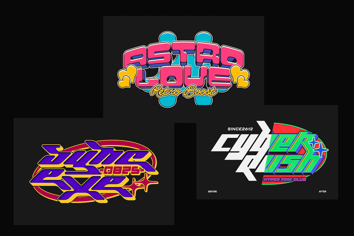 Y2K Logo Cyber Pop Text Effects
