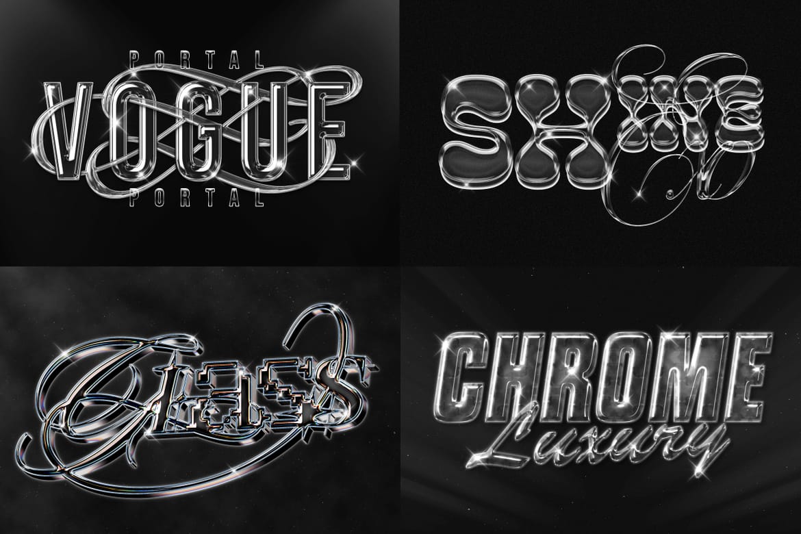 Glass Chrome Text Effect