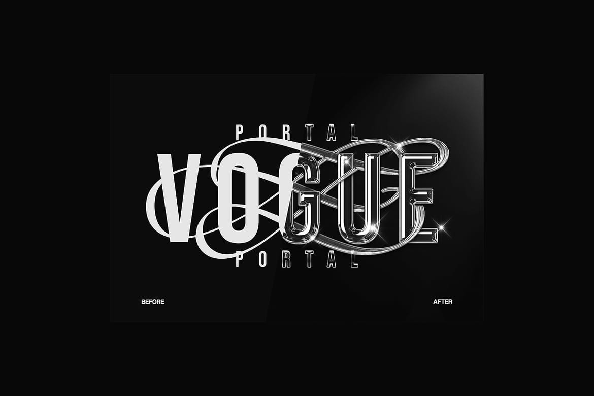 Glass Chrome Text Effect