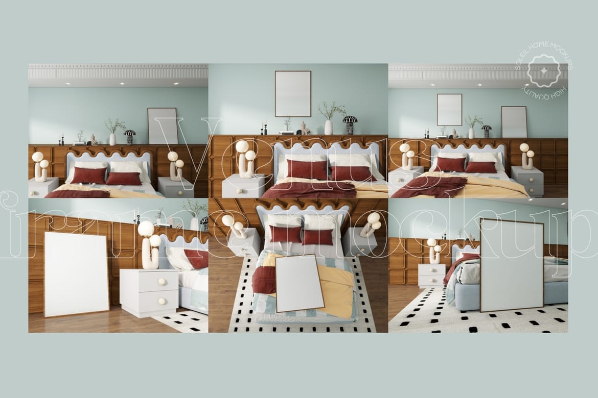 VENUS | Bedroom frame mockup set