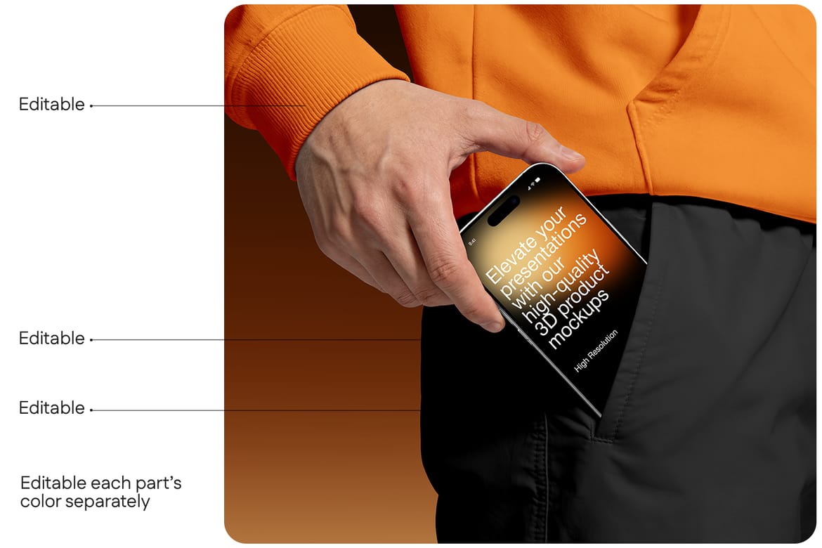 iPhone 17 Pro Max Mockup in Pocket