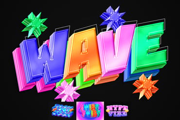 Colorful 3D Glossy Text Effect
