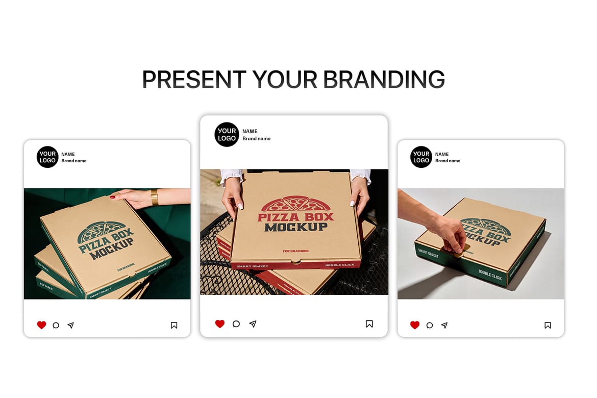 Pizza Box Packaging Branding Mockup