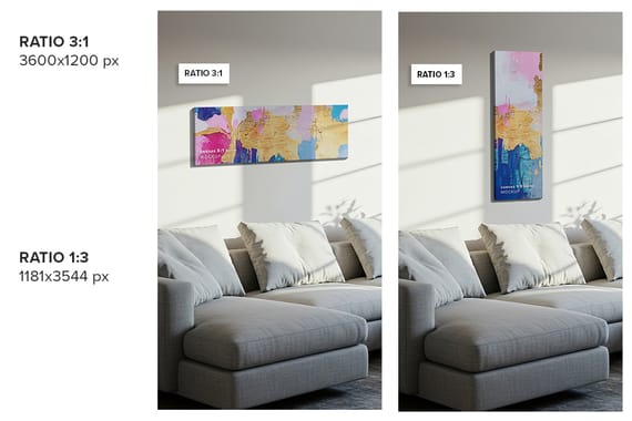 Hung Canvas Mockup Pack 007 – Living Room Scene