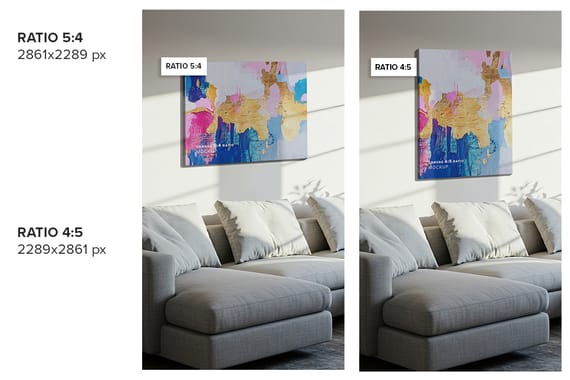 Hung Canvas Mockup Pack 007 – Living Room Scene