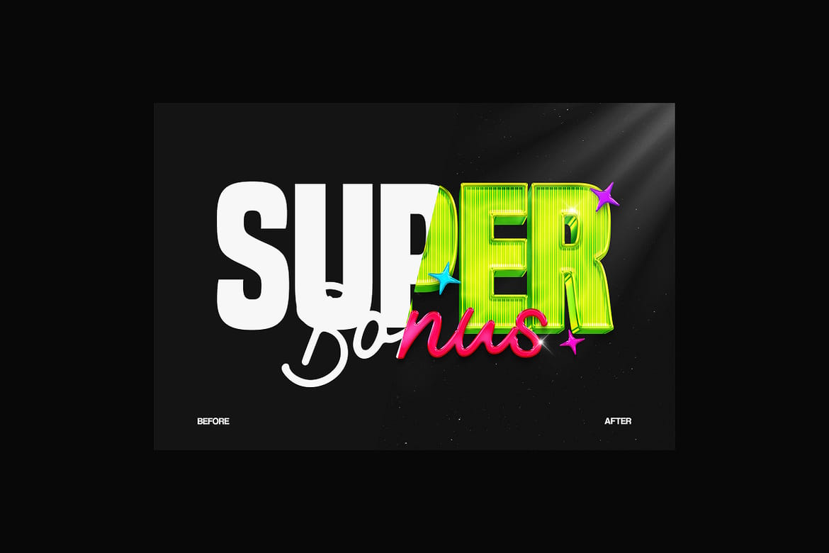 3D Grid Glossy Text Effect