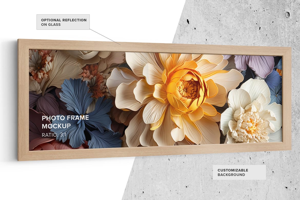 Large Photo Frame Mockup – Ratio 3x1