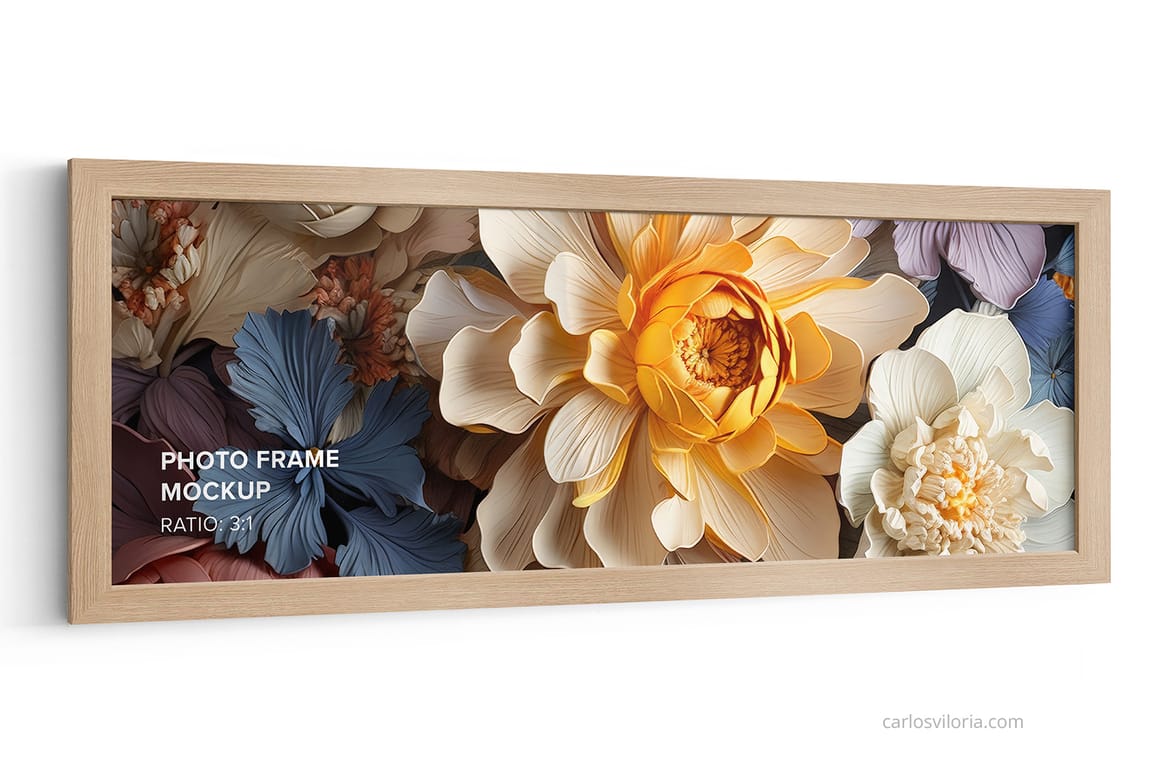 Large Photo Frame Mockup – Ratio 3x1