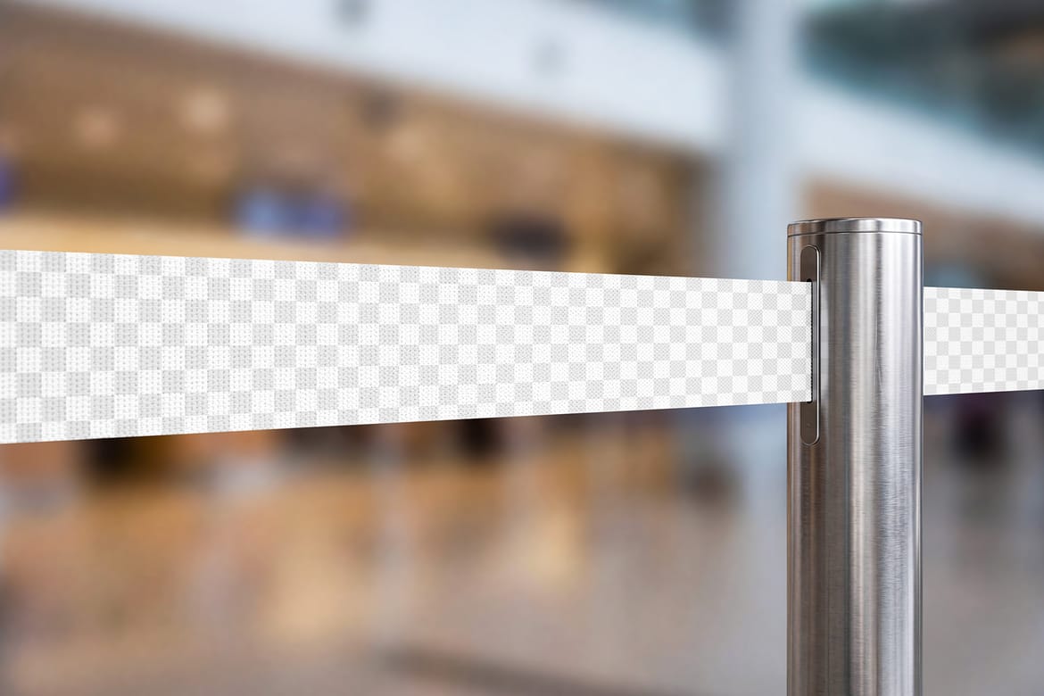 Queue Barrier Branding Mockup