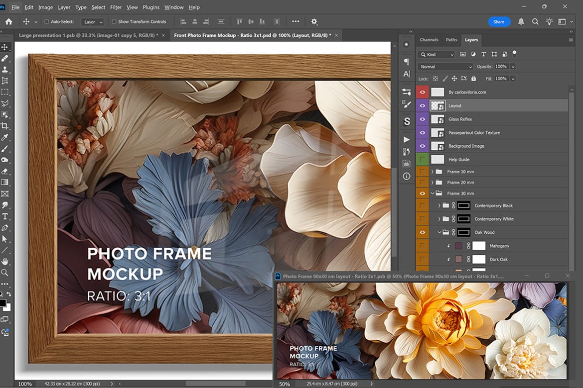 Front Photo Frame Mockup – Ratio 3×1