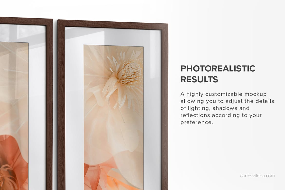 Triptych Photo Frame Mockup – Ratio 1x3