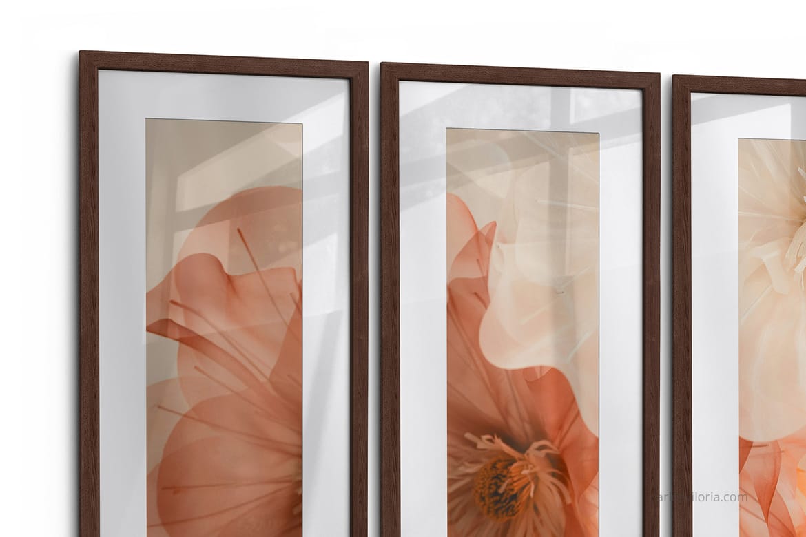 Triptych Photo Frame Mockup – Ratio 1x3