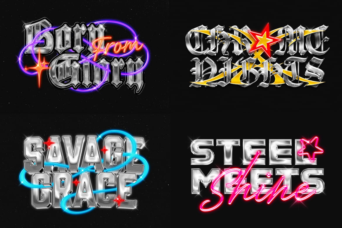 Silver Chrome Text Effect