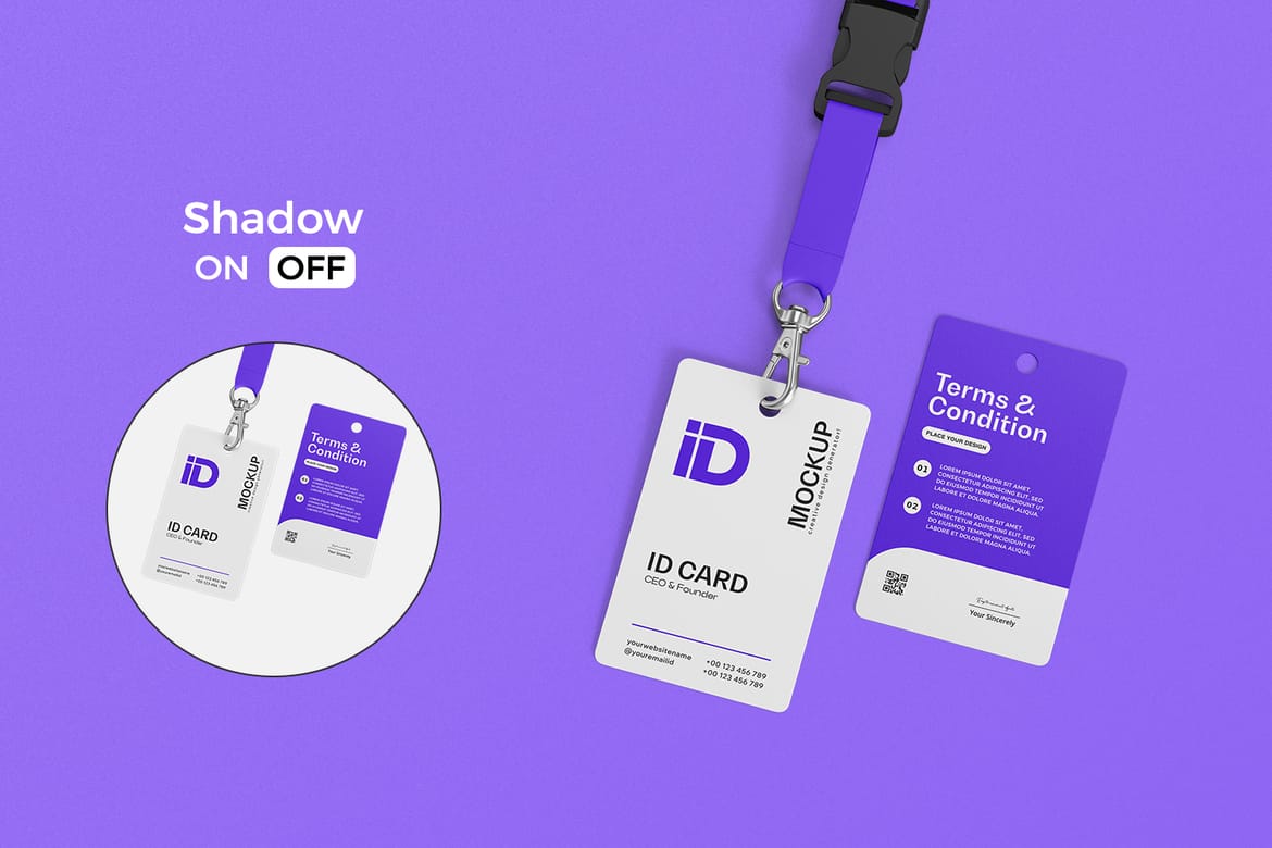 ID Card Mockup with Lanyard