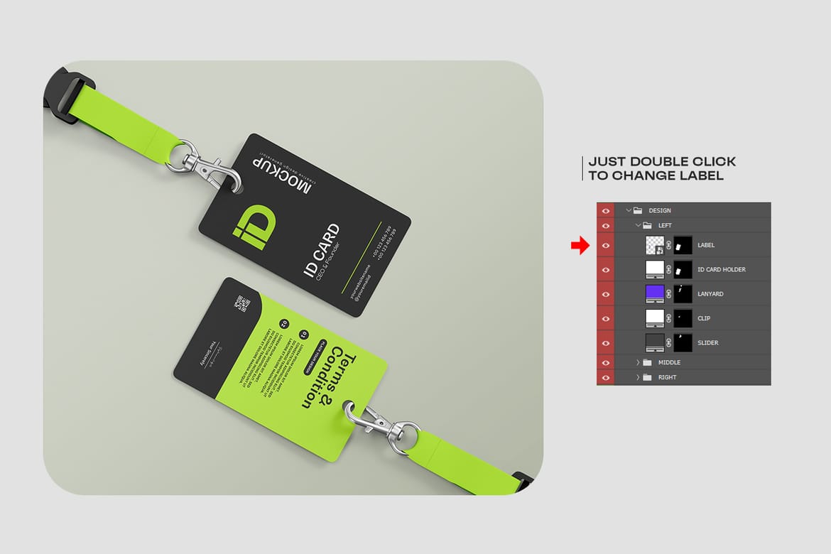 ID Card Mockup with Lanyard