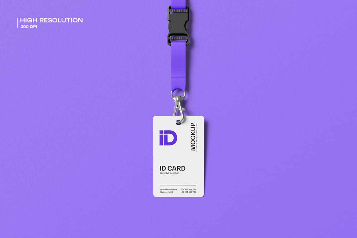 ID Card Mockup with Lanyard