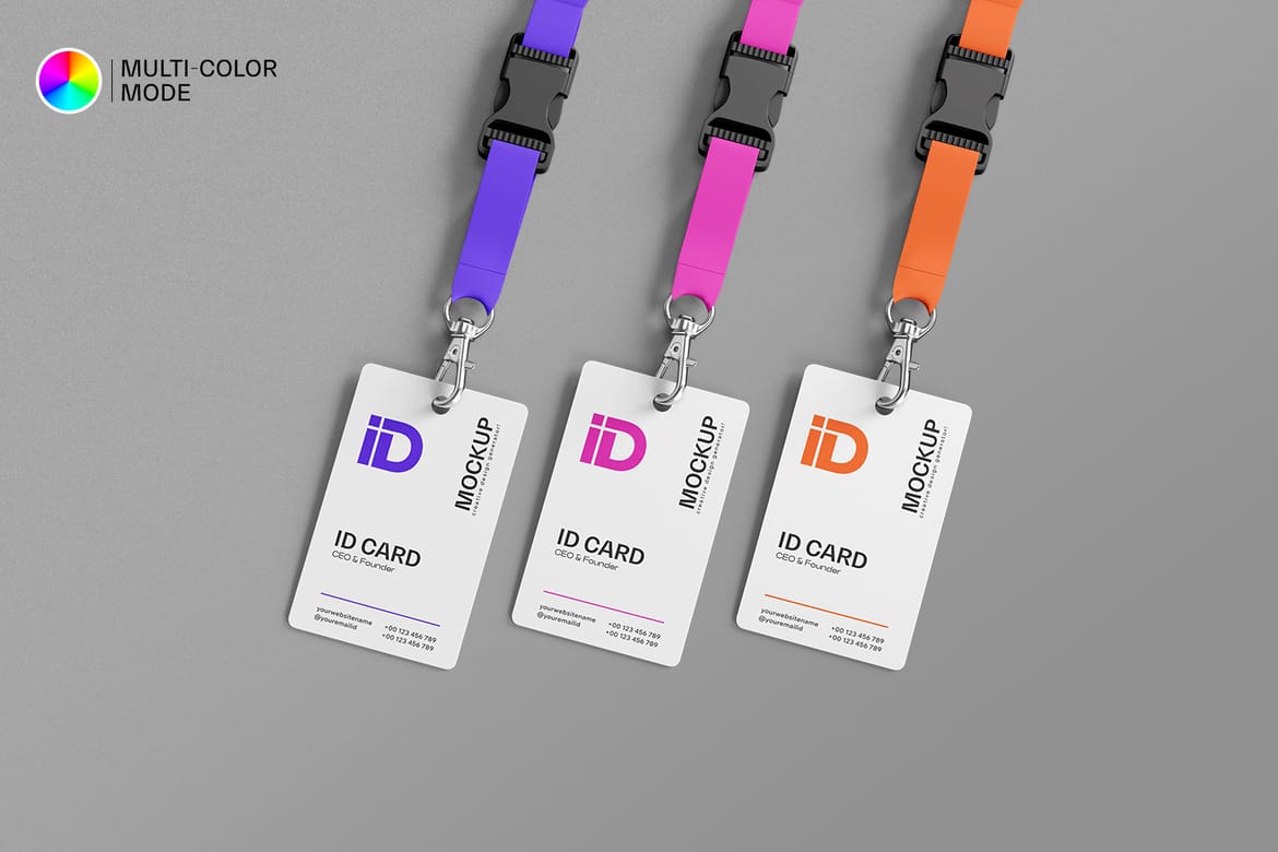 ID Card Mockup with Lanyard