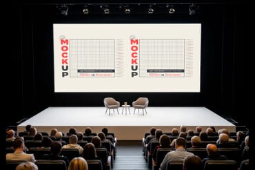 Conference Screen Big Screen on Auditorium Mockups