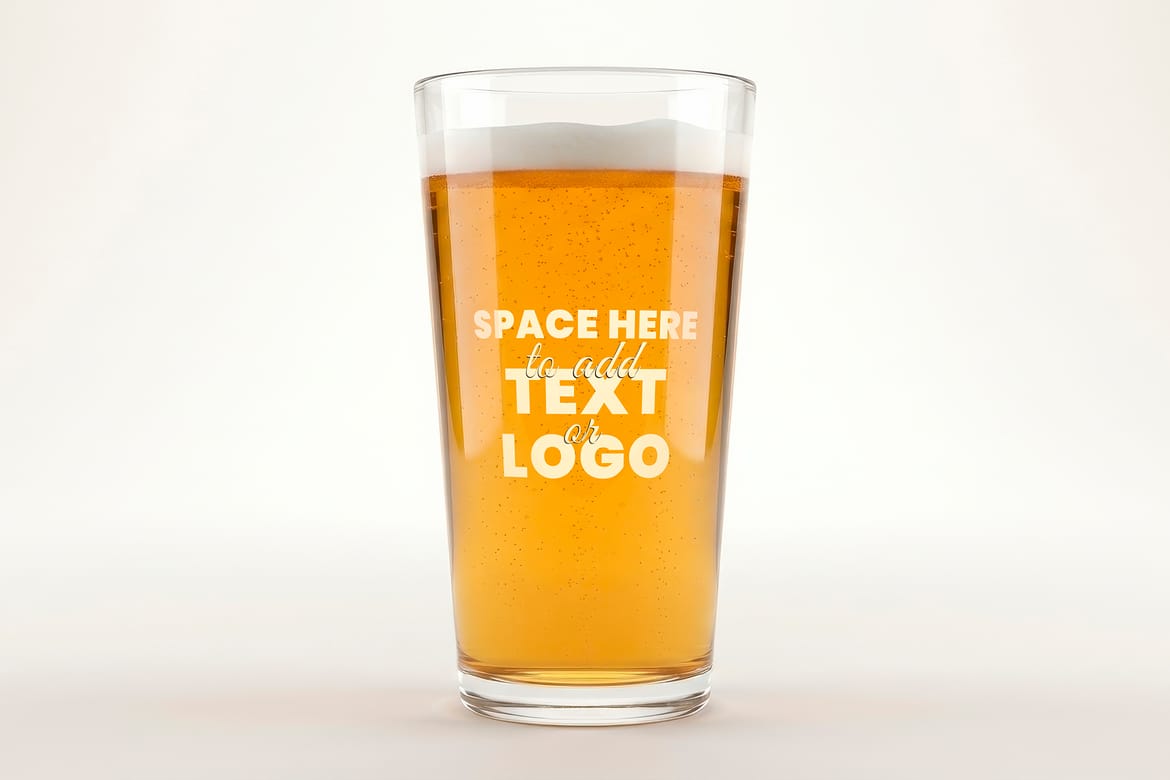Logo or Message on Beer and Wine Glass Mockups