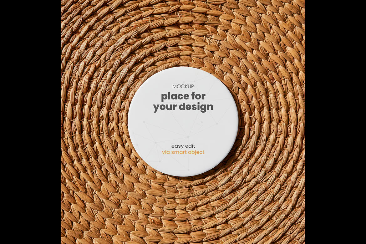 Multipurpose Set of Coasters Mockups