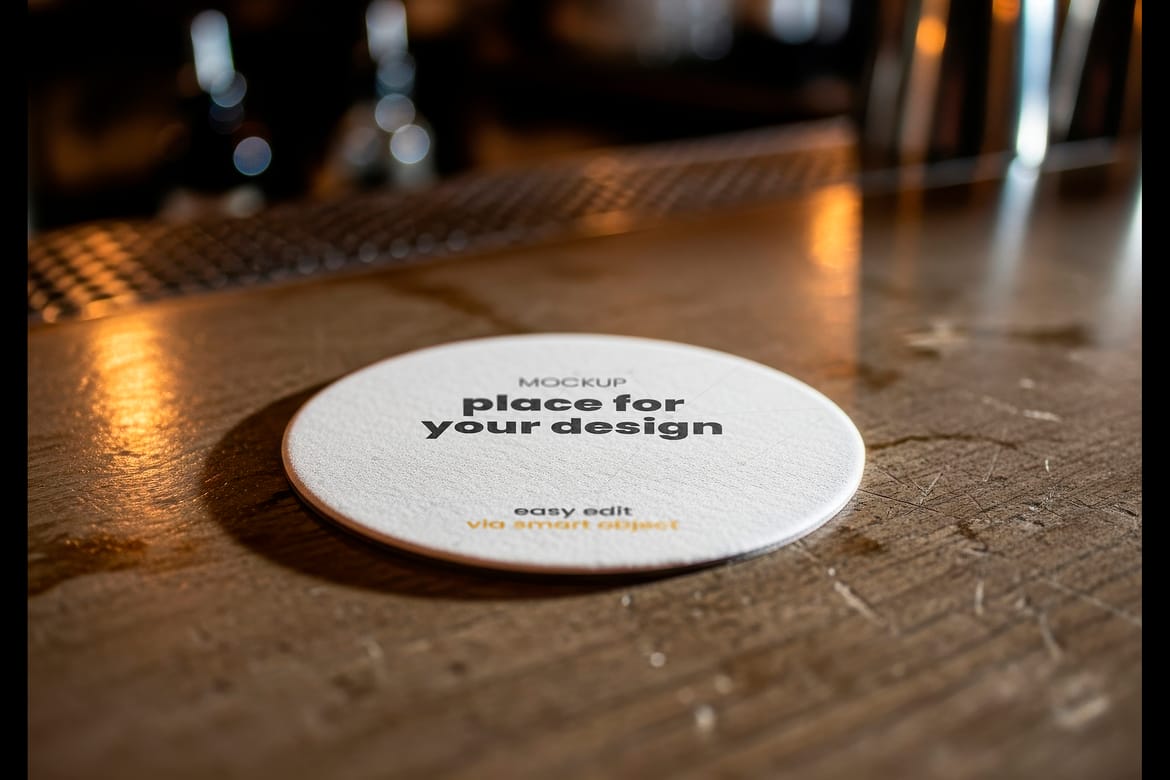 Multipurpose Set of Coasters Mockups