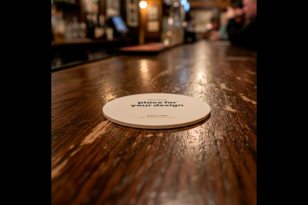 Multipurpose Set of Coasters Mockups