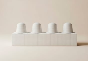 Coffee Capsules and Box Packaging Mockup