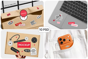 Product Sticker Mockups Pack