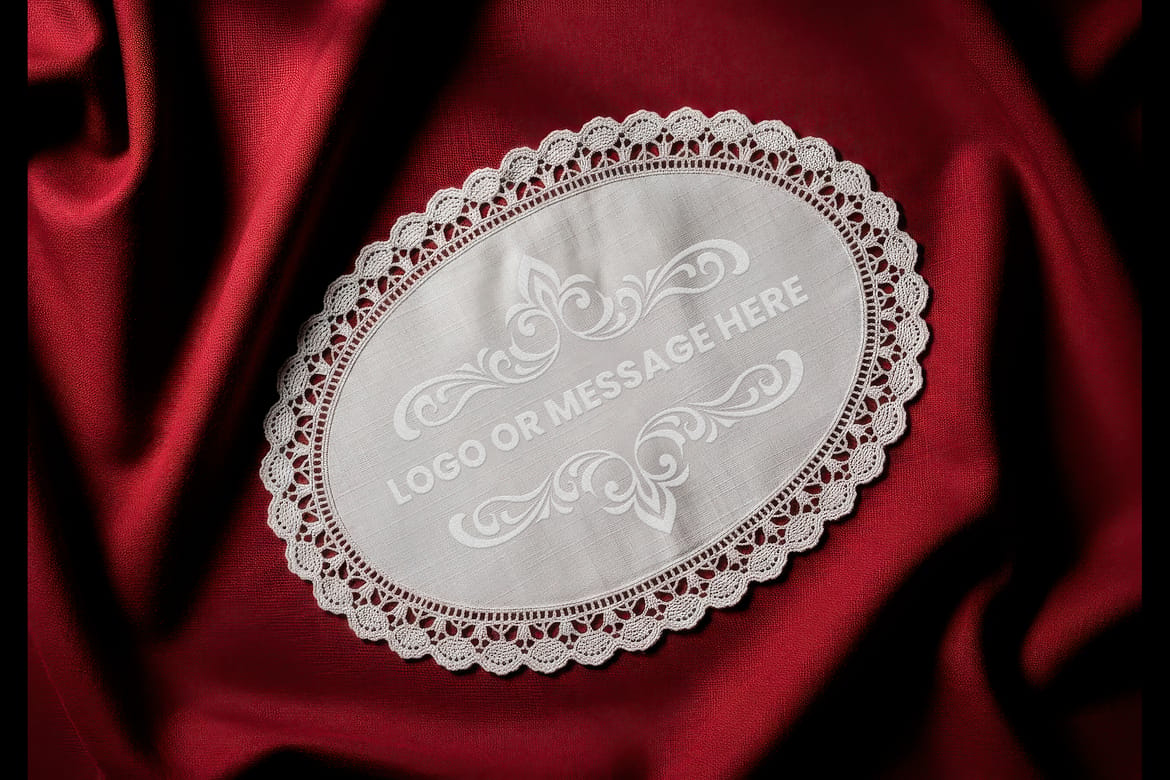 Fabric Lace Centerpiece Cloth Mockups