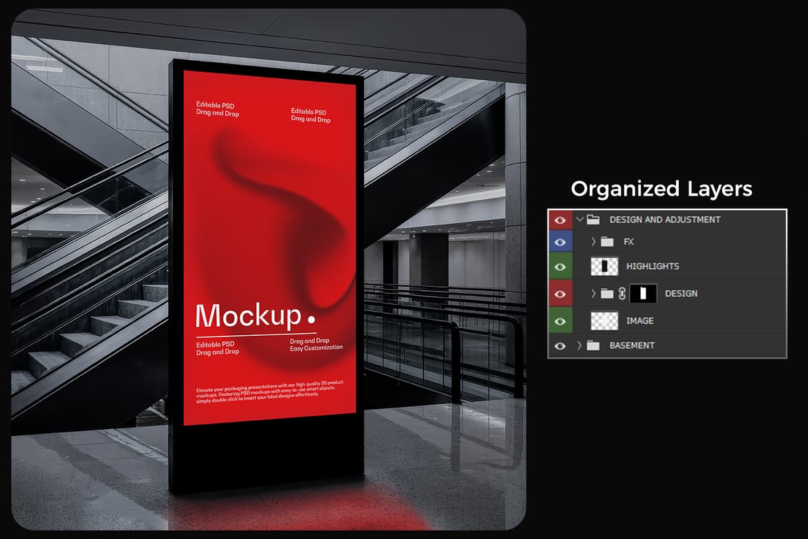 Subway Station Billboard Mockup