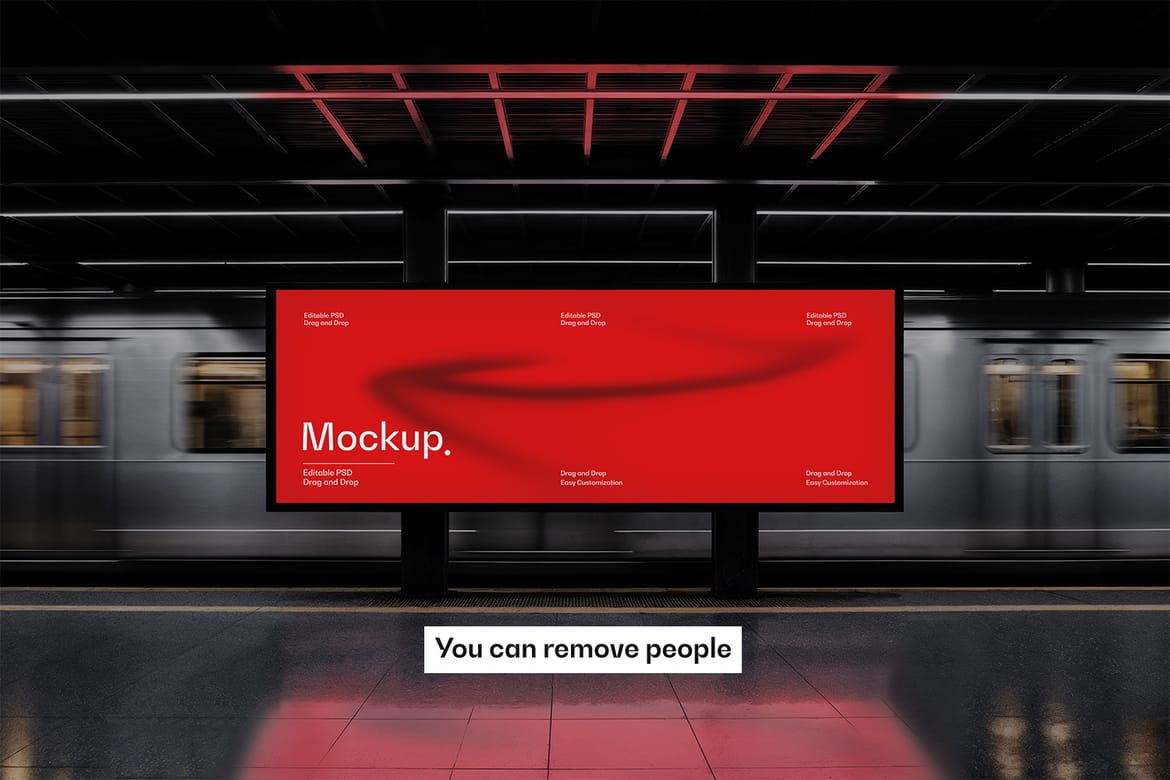 Subway Station Billboard Mockup