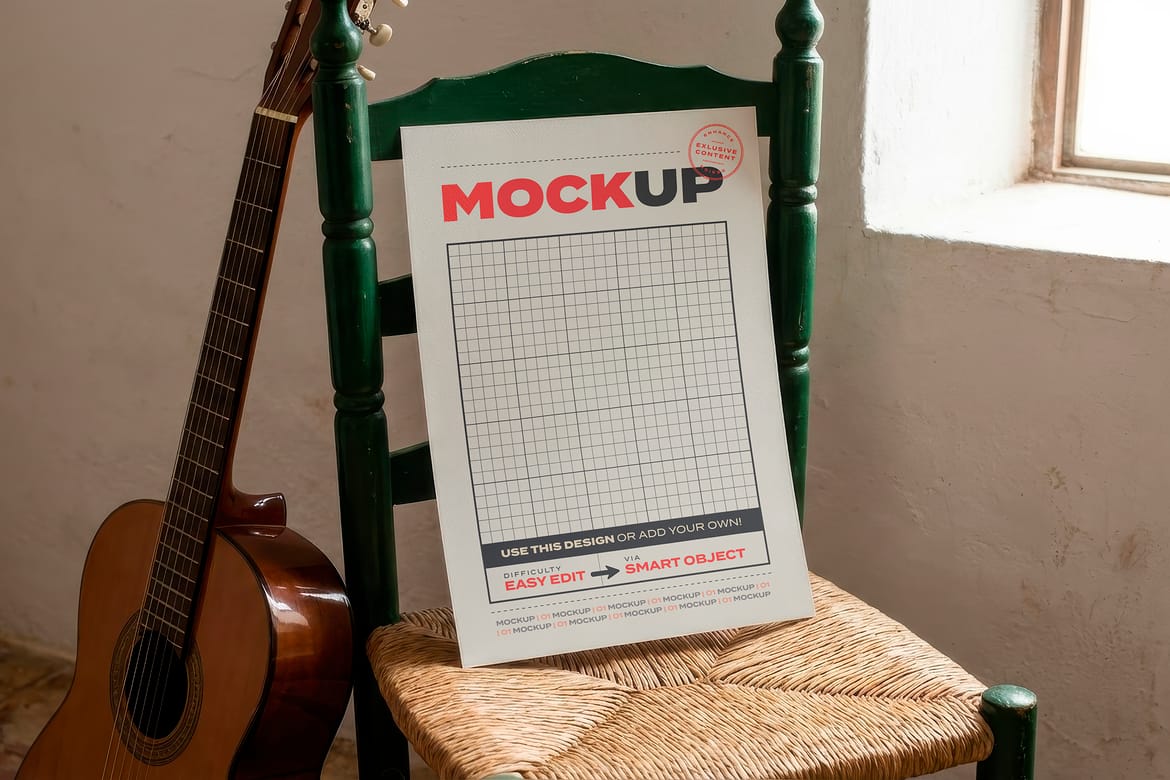 Flyer Poster Mockups Guitar Music Scene